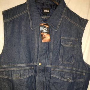JEAN VEST COULD B UNISEX NEW DENIM LOTS OF POCKETS
